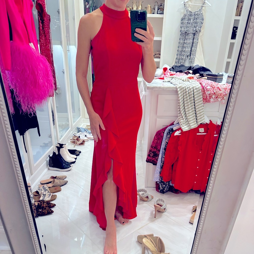 Red long dress